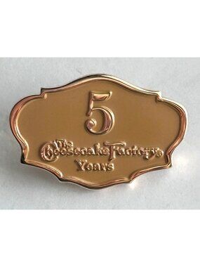 Cheesecake Factory 5-Year Employee Service Pin Gold-Tone Lapel Advertising